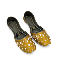 Mustard Pearl Blossom Khussa