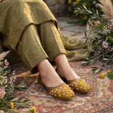 Mustard Pearl Blossom Khussa