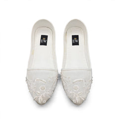Ivory Pearl Lace Khussa