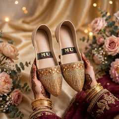 Golden Glamour Stone Khussa