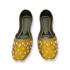 Mustard Pearl Blossom Khussa