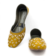 Mustard Pearl Blossom Khussa