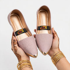 Rose Blush Shimmer Khussa
